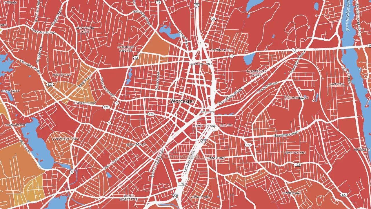 01608, MA Map of Drug-Related Crime Rates