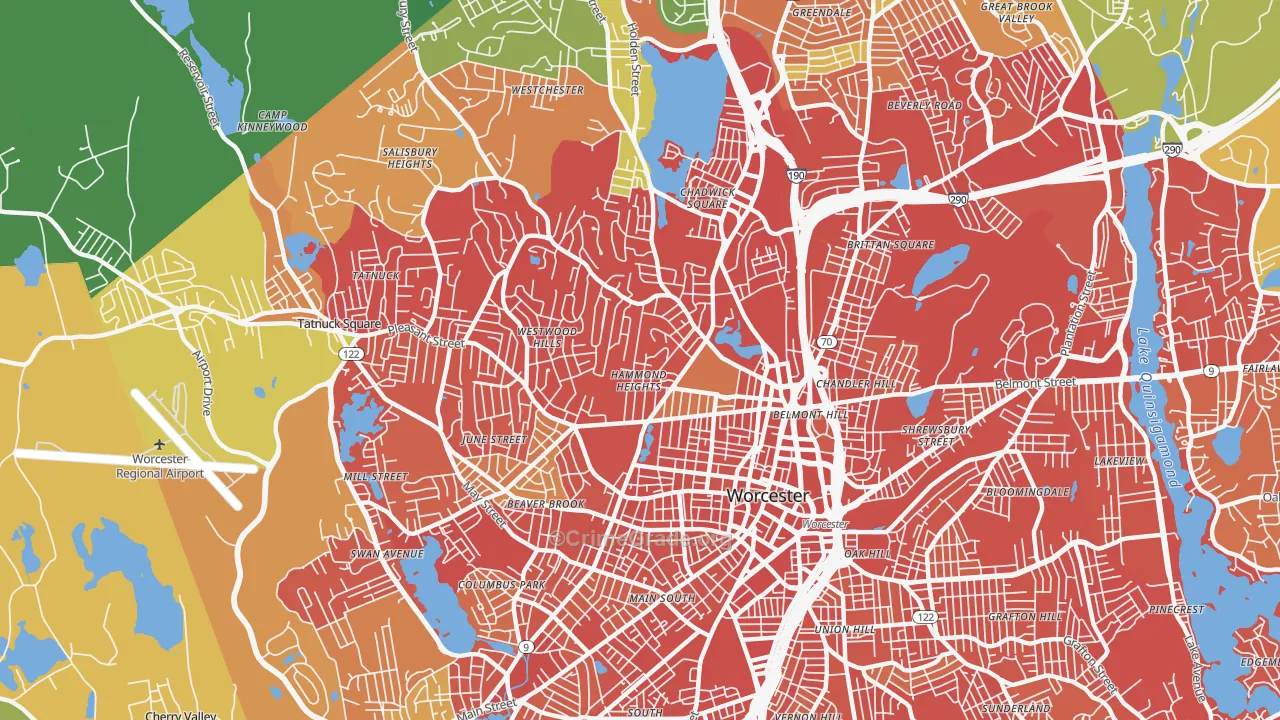 01609, MA Map of Drug-Related Crime Rates
