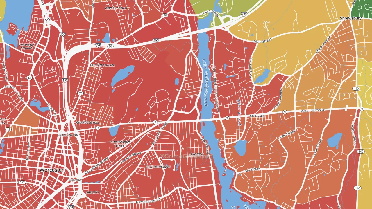 01655, MA Map of Drug-Related Crime Rates