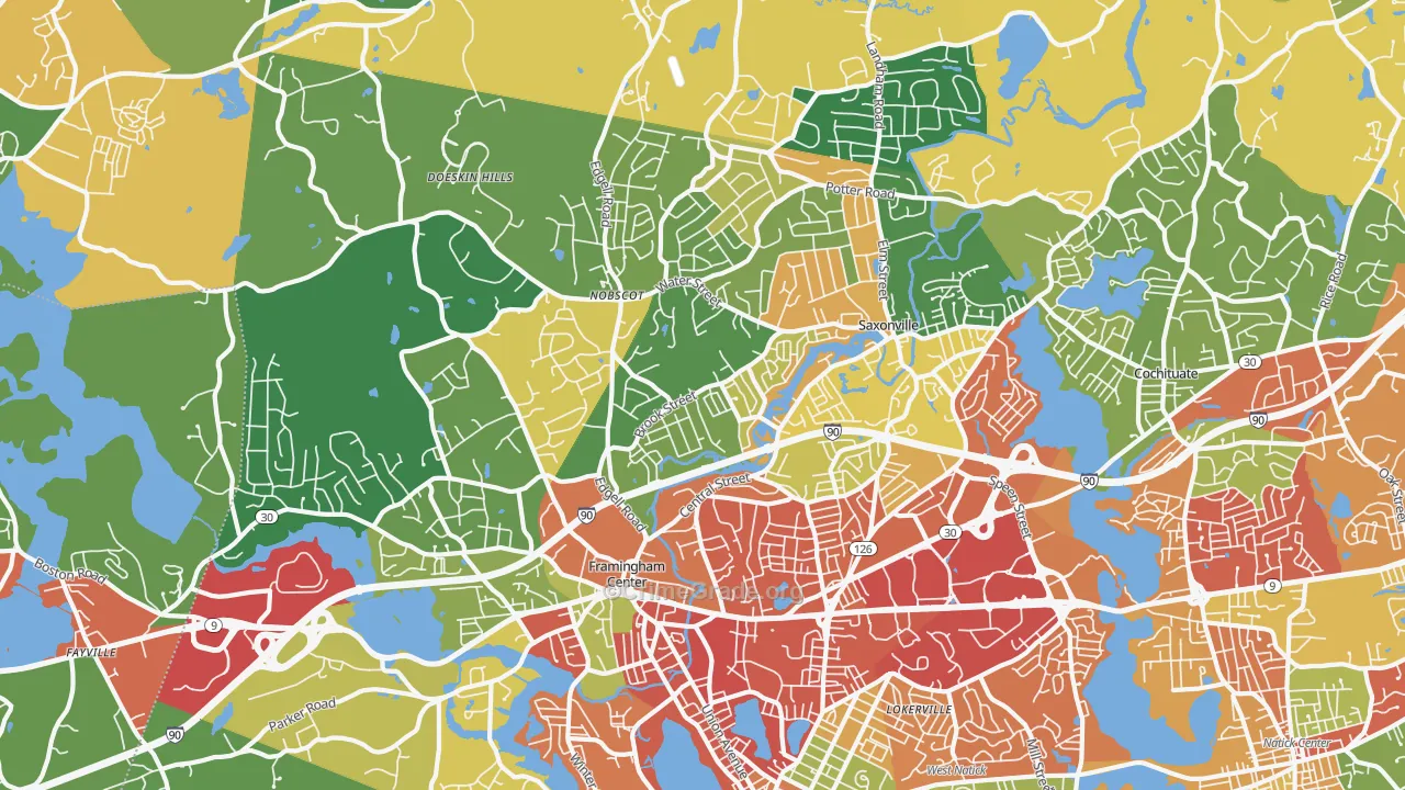01701, MA Map of Drug-Related Crime Rates