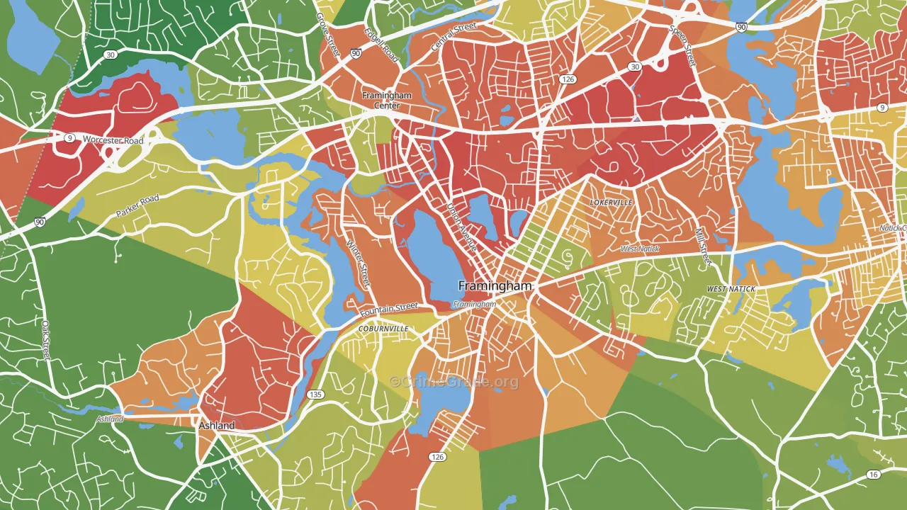 01702, MA Map of Drug-Related Crime Rates