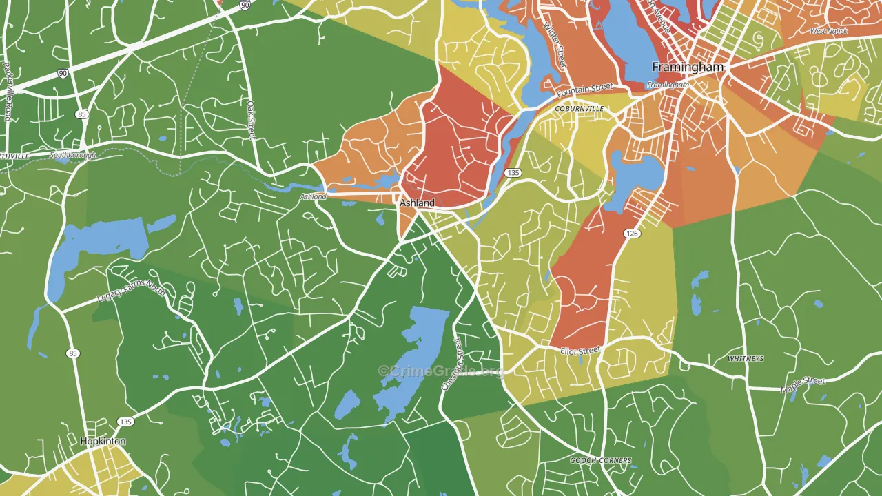 01721, MA Map of Drug-Related Crime Rates