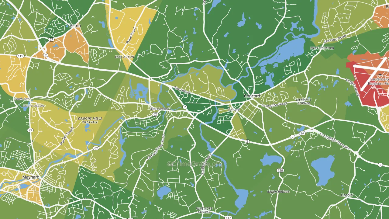 01742, MA Map of Drug-Related Crime Rates