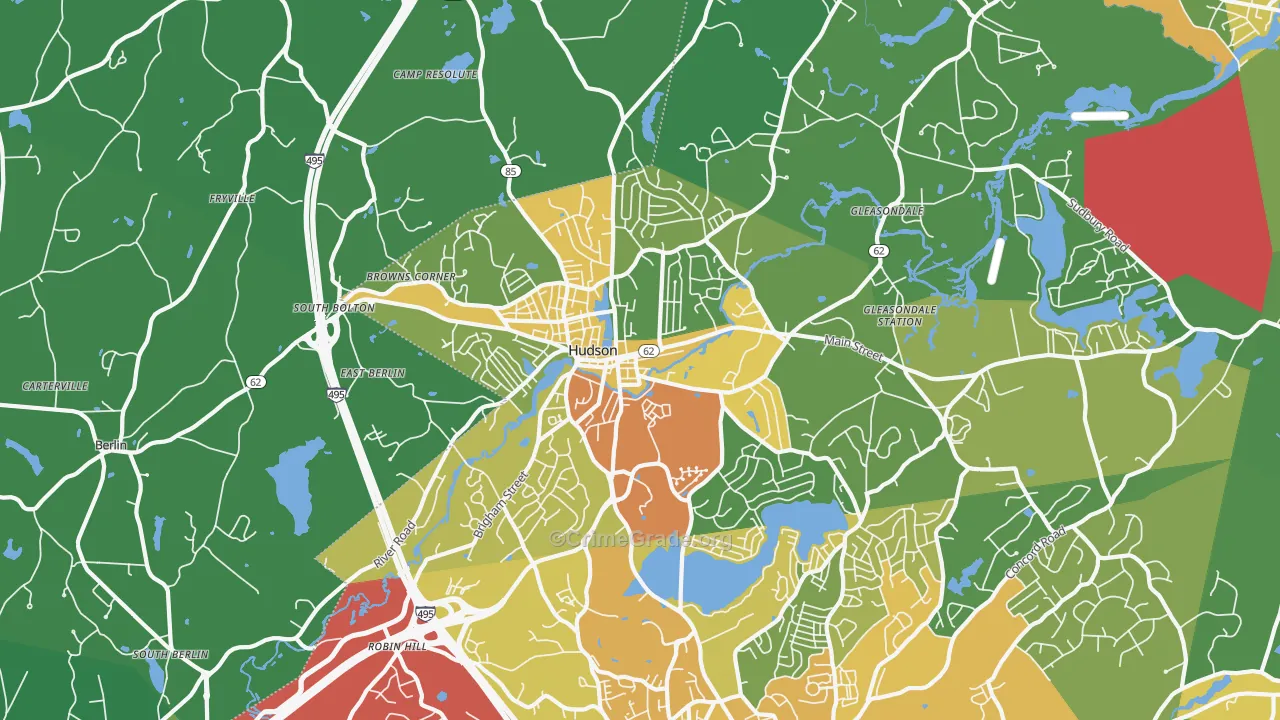 01749, MA Map of Drug-Related Crime Rates