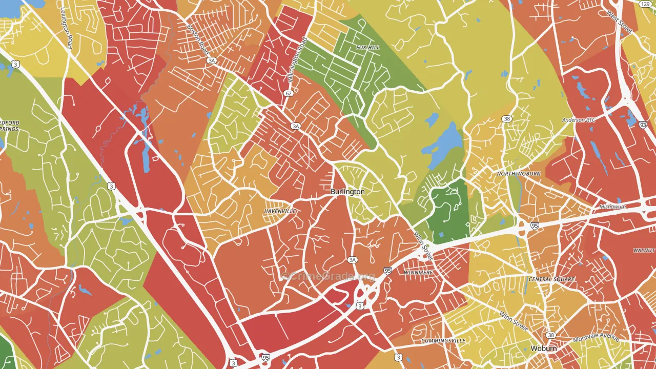 01803, MA Map of Drug-Related Crime Rates