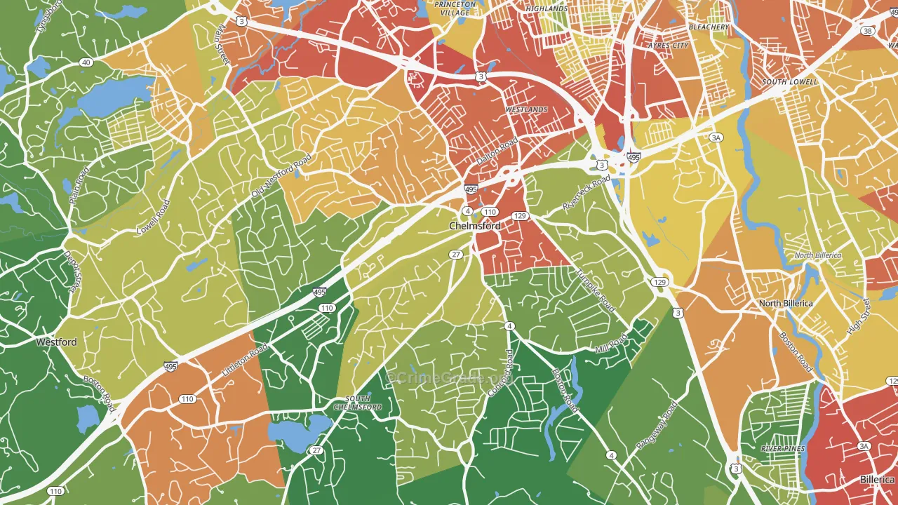 01824, MA Map of Drug-Related Crime Rates