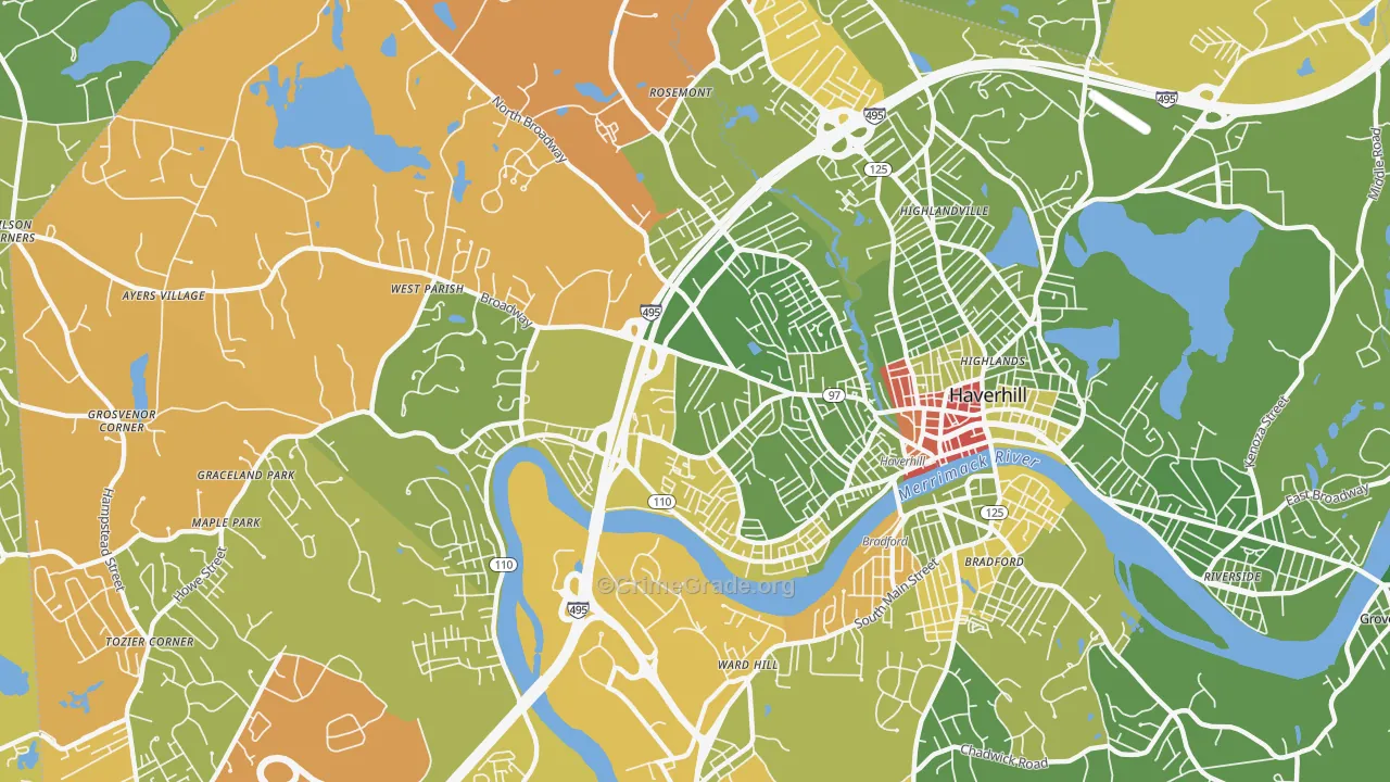 01832, MA Map of Drug-Related Crime Rates
