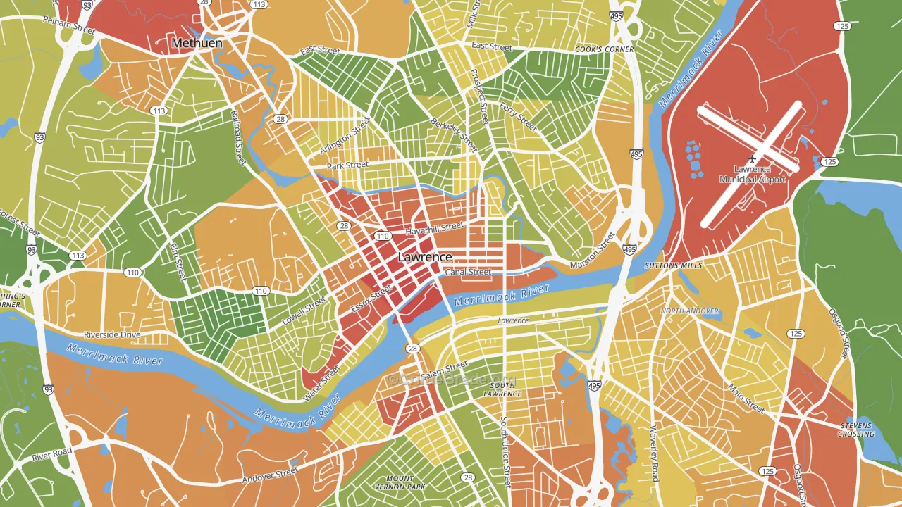 01840, MA Map of Drug-Related Crime Rates