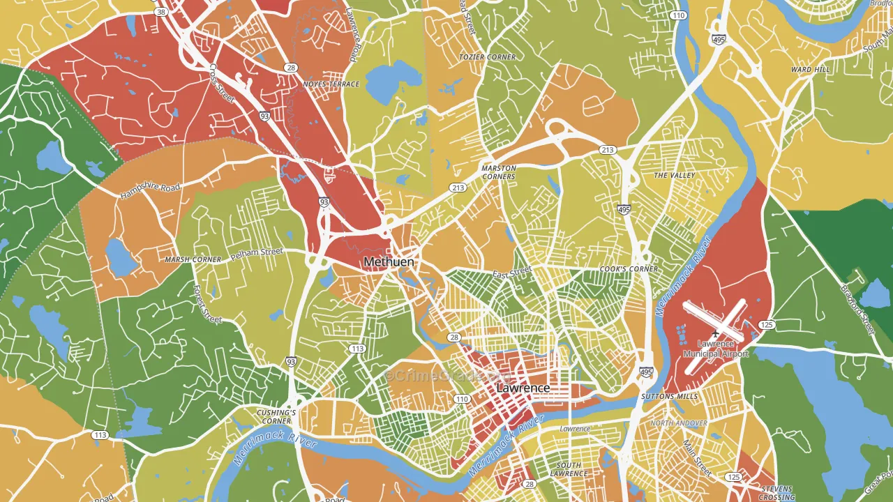 01844, MA Map of Drug-Related Crime Rates