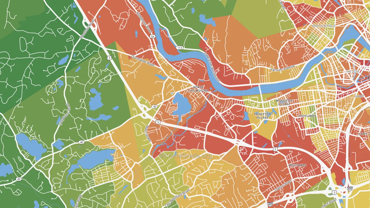 01863, MA Map of Drug-Related Crime Rates