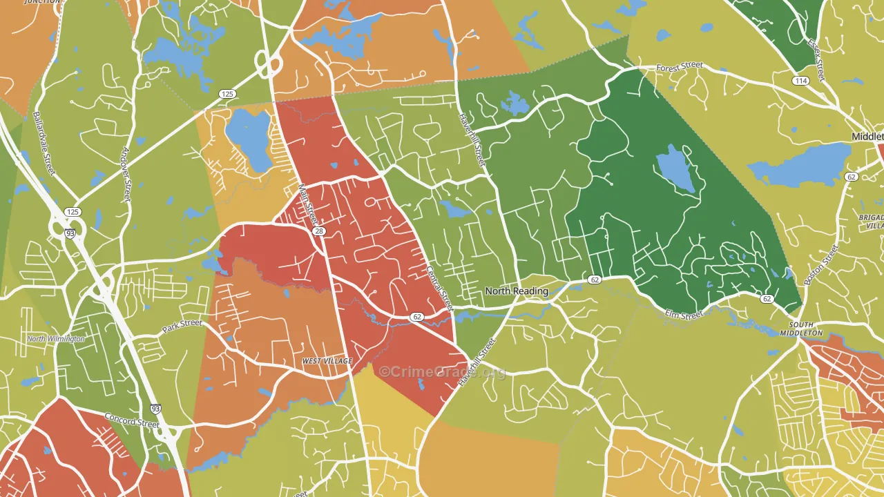 01864, MA Map of Drug-Related Crime Rates