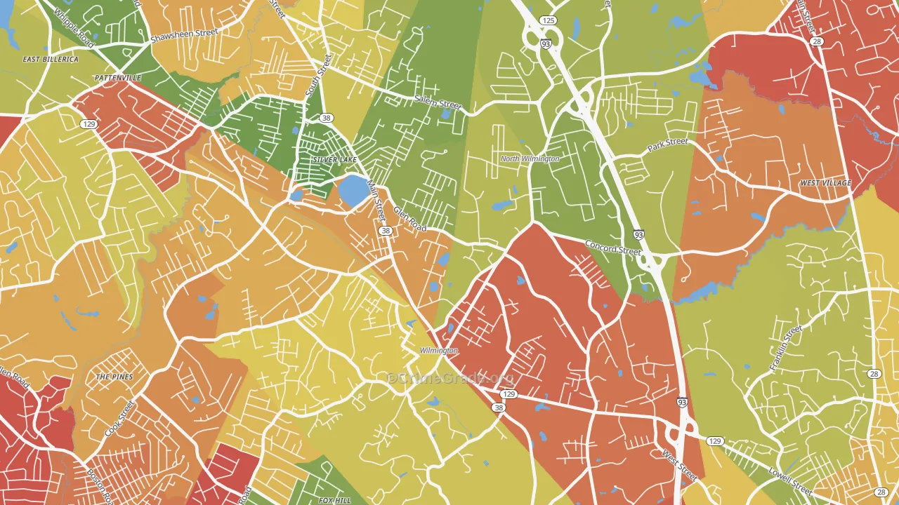 01887, MA Map of Drug-Related Crime Rates