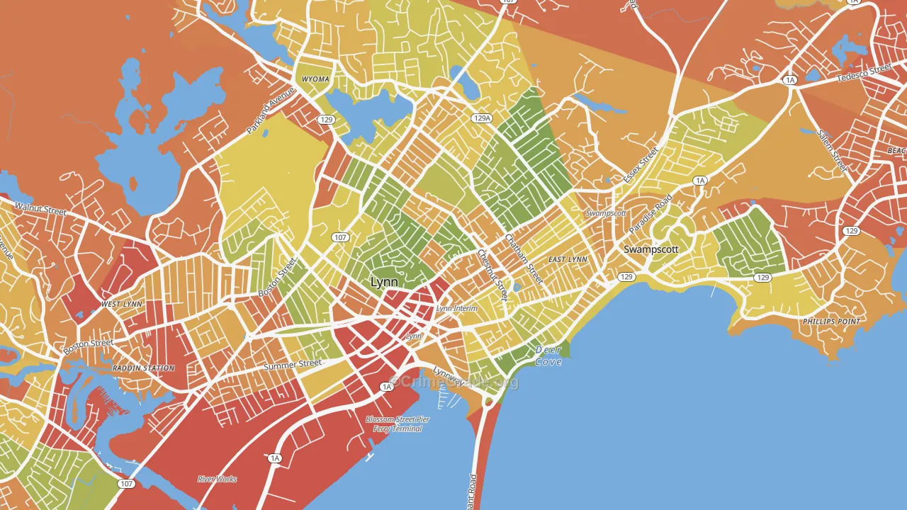 01902, MA Map of Drug-Related Crime Rates