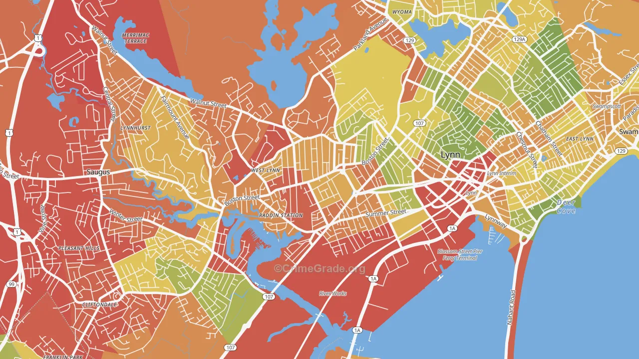 01905, MA Map of Drug-Related Crime Rates