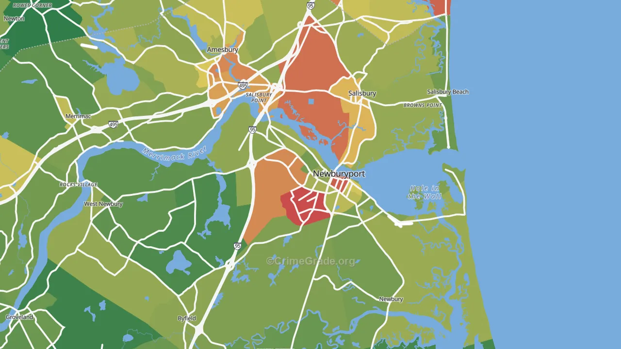 01950, MA Map of Drug-Related Crime Rates