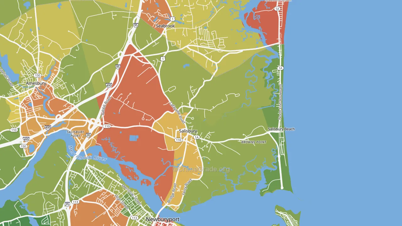 01952, MA Map of Drug-Related Crime Rates
