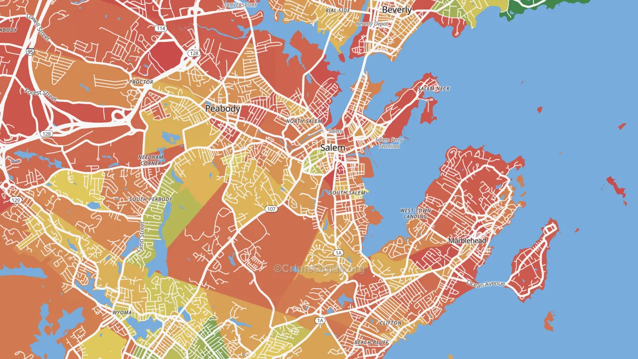 01970, MA Map of Drug-Related Crime Rates