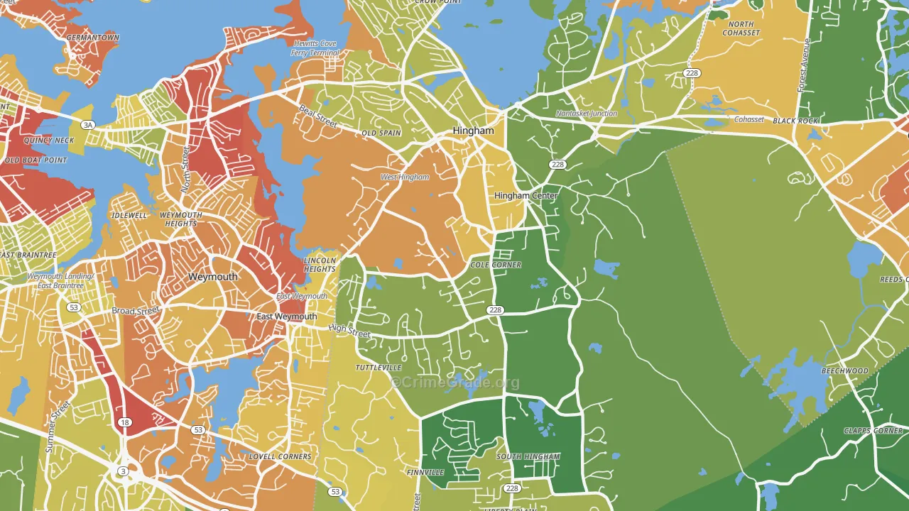 02043, MA Map of Drug-Related Crime Rates