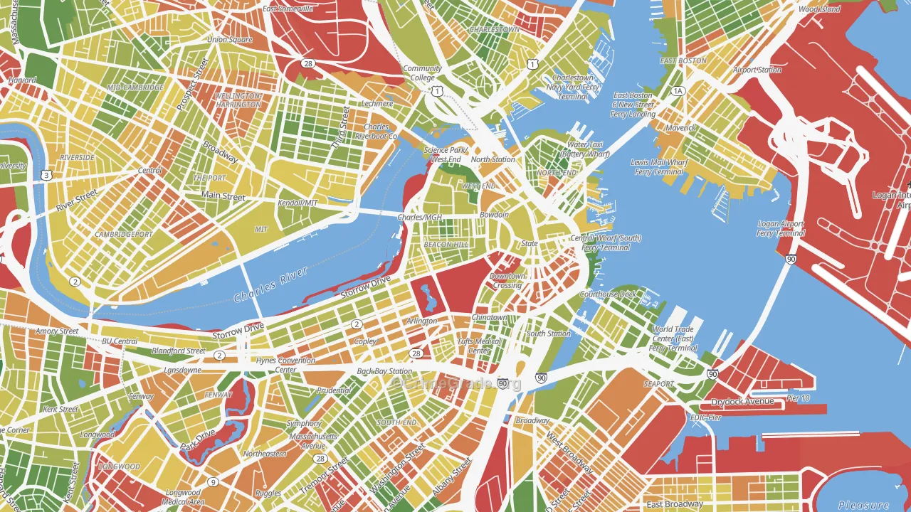 02108, MA Map of Drug-Related Crime Rates