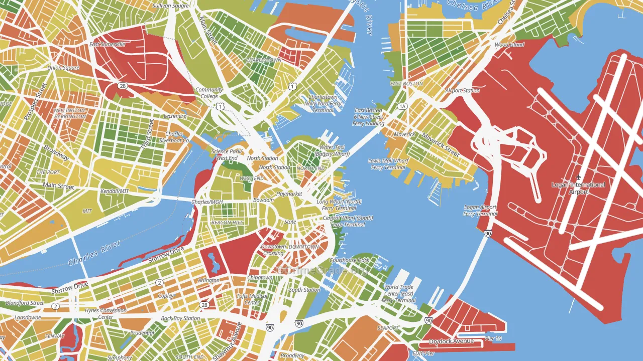 02109, MA Map of Drug-Related Crime Rates