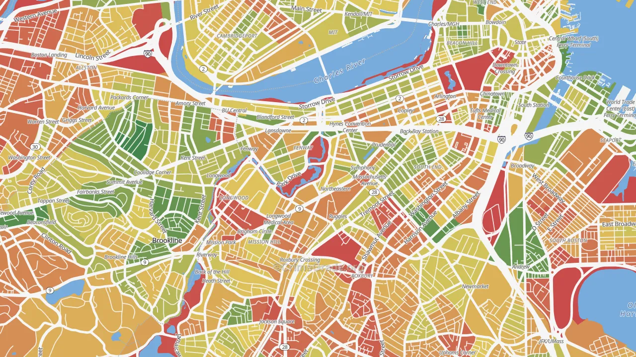 02115, MA Map of Drug-Related Crime Rates