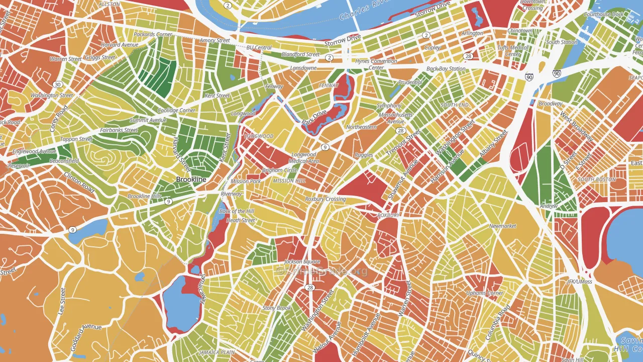 02120, MA Map of Drug-Related Crime Rates