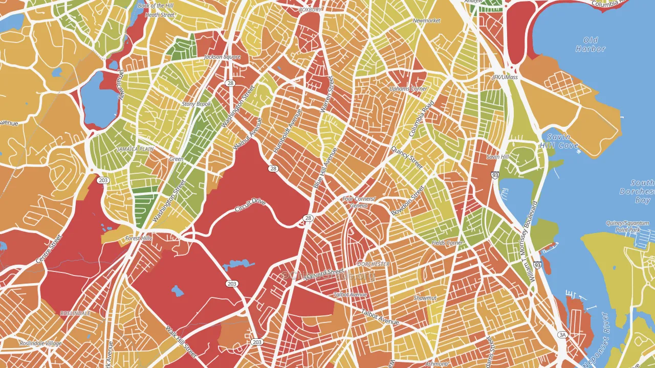 02121, MA Map of Drug-Related Crime Rates