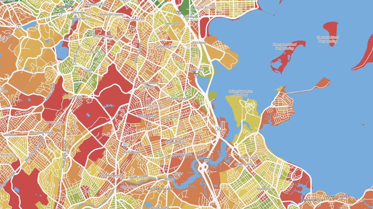 02122, MA Map of Drug-Related Crime Rates