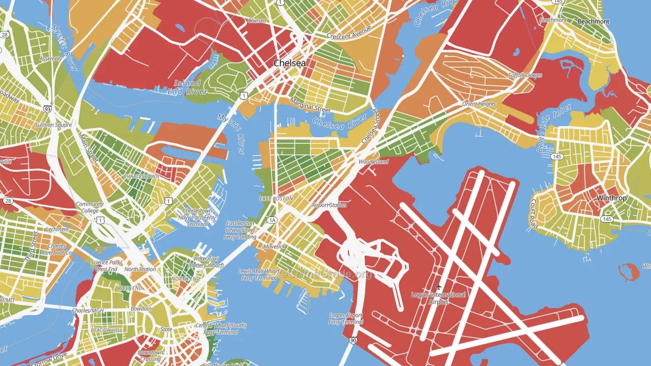 02128, MA Map of Drug-Related Crime Rates