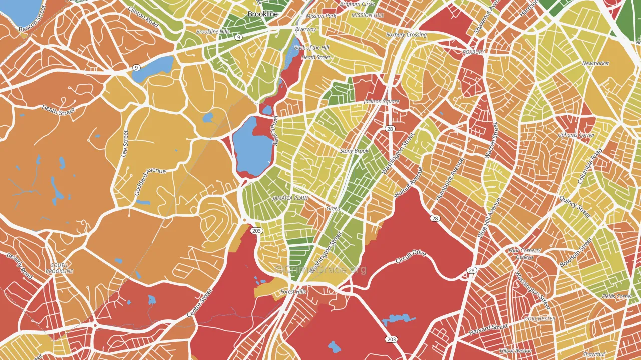 02130, MA Map of Drug-Related Crime Rates