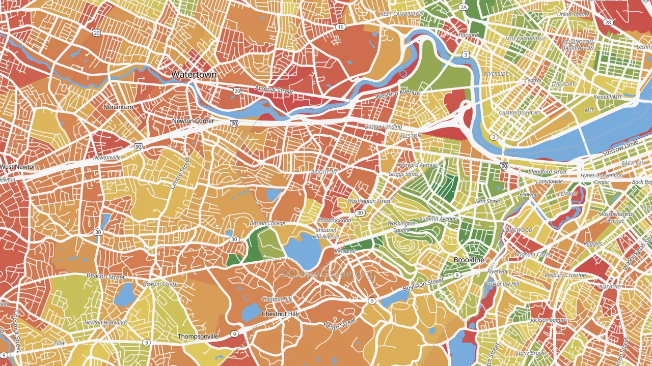 02135, MA Map of Drug-Related Crime Rates