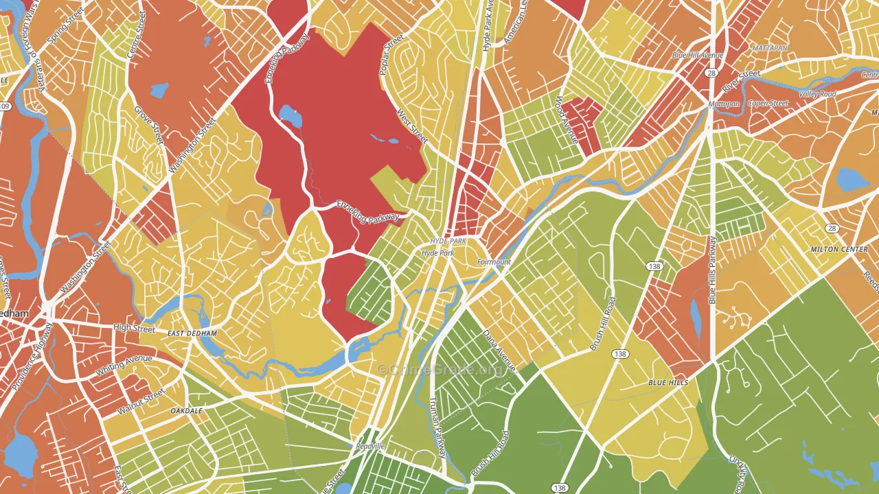 02136, MA Map of Drug-Related Crime Rates