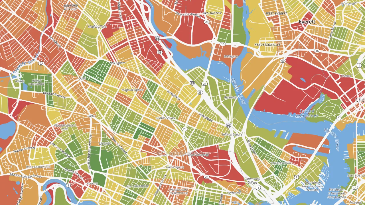 02145, MA Map of Drug-Related Crime Rates