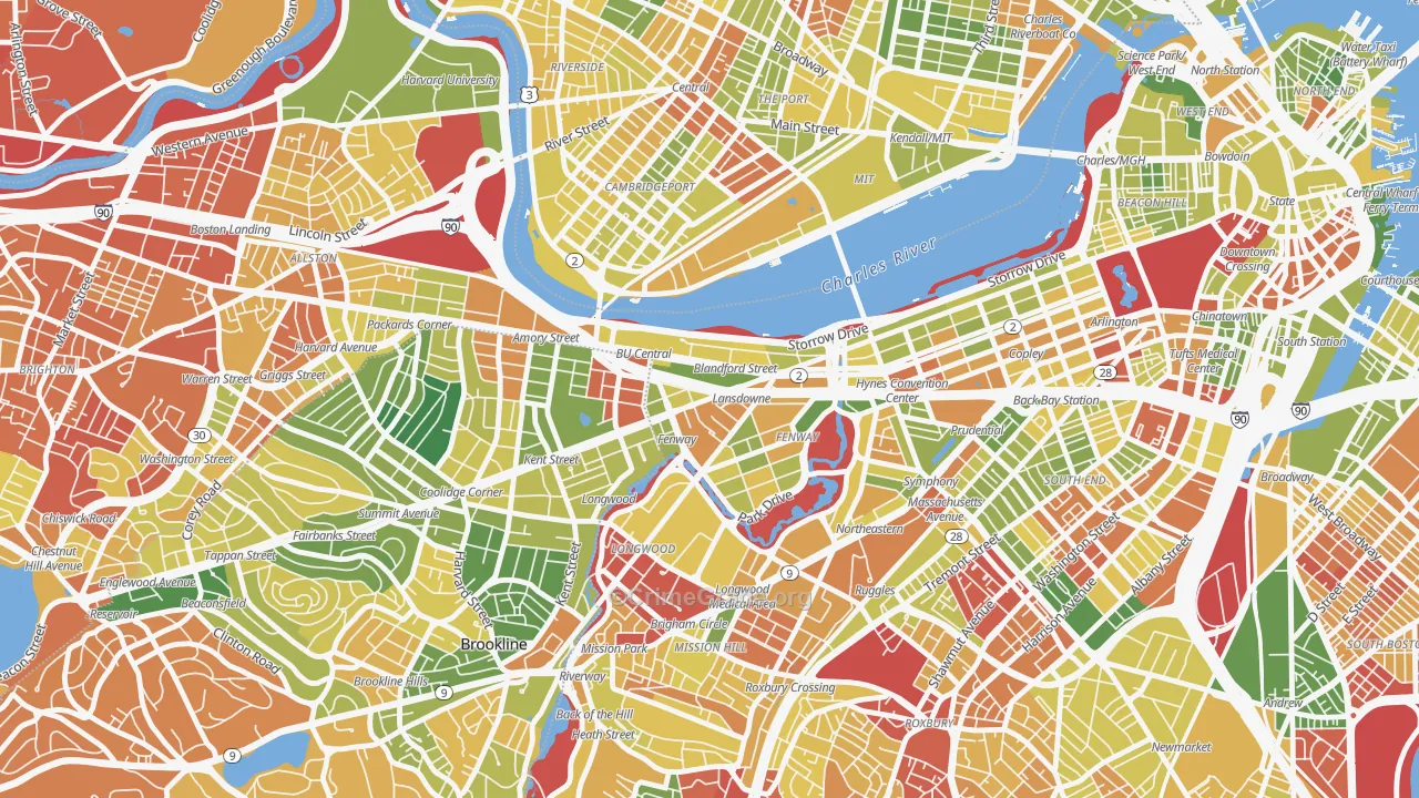 02215, MA Map of Drug-Related Crime Rates
