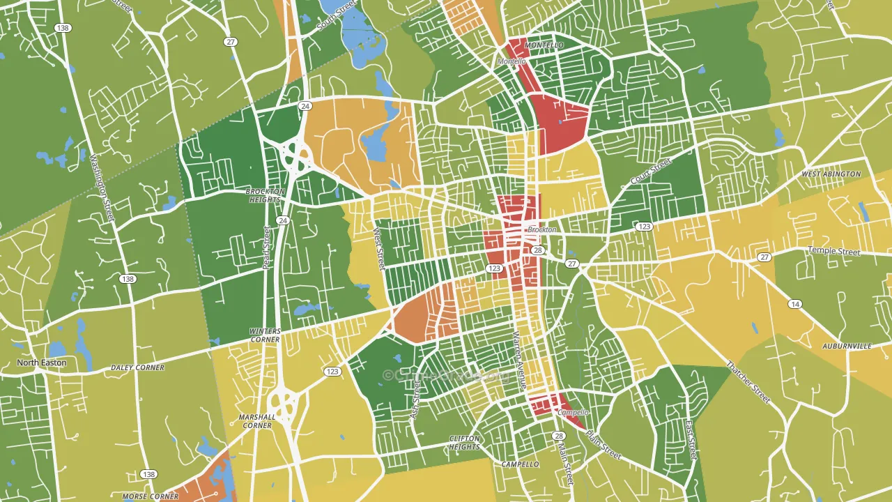 02301, MA Map of Drug-Related Crime Rates