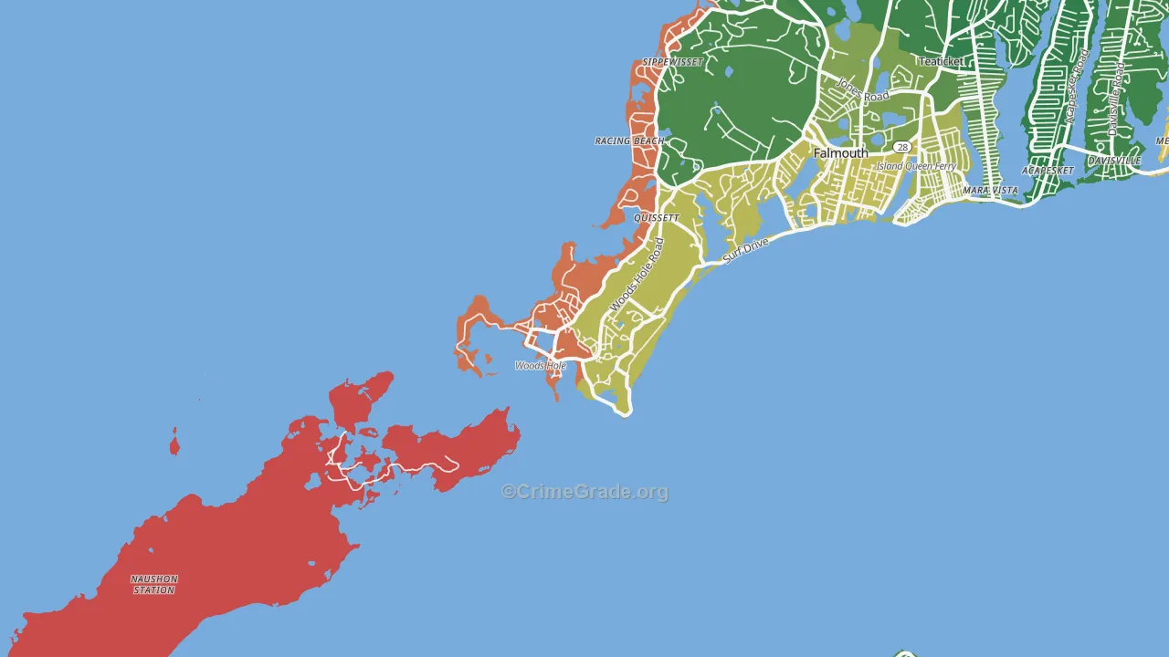 02543, MA Map of Drug-Related Crime Rates