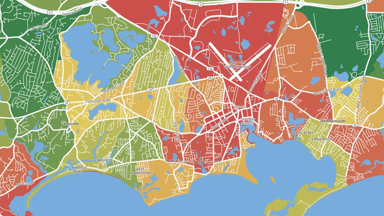 02601, MA Map of Drug-Related Crime Rates