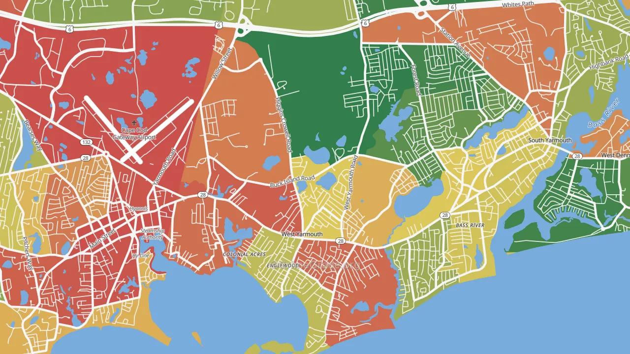 02673, MA Map of Drug-Related Crime Rates