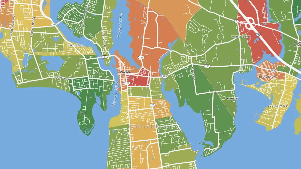 02885, RI Map of Drug-Related Crime Rates