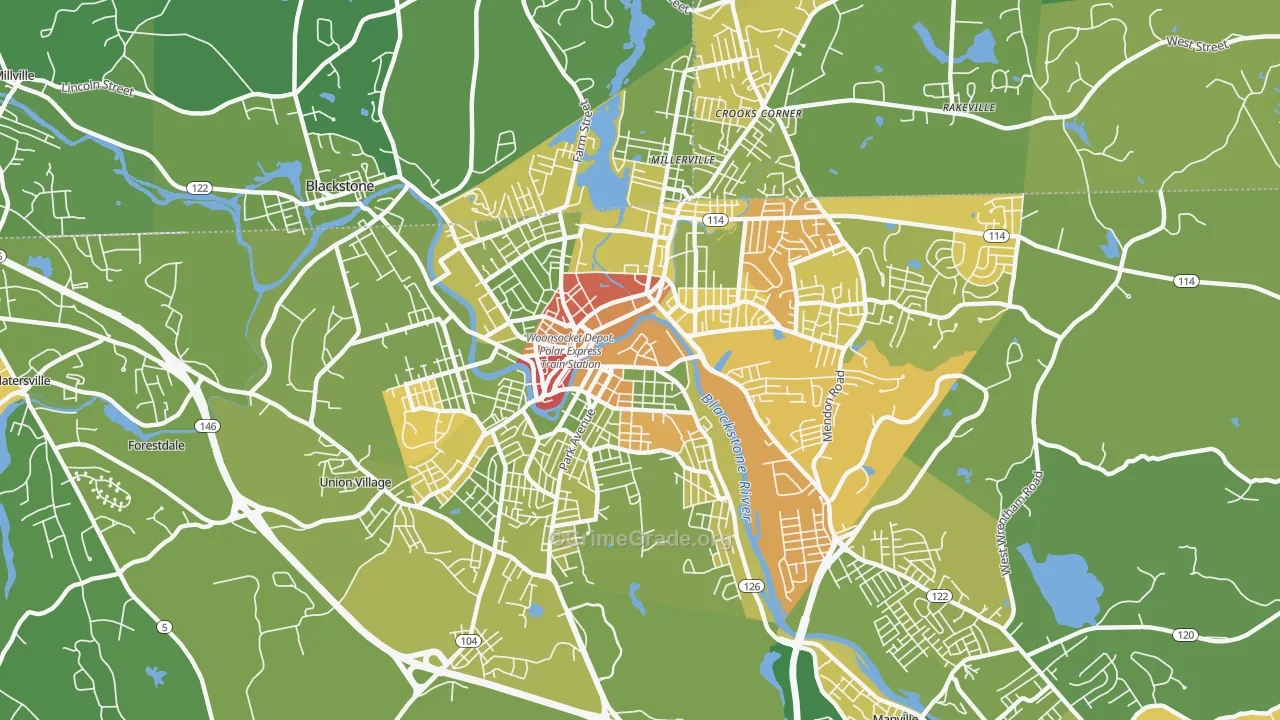 02895, RI Map of Drug-Related Crime Rates