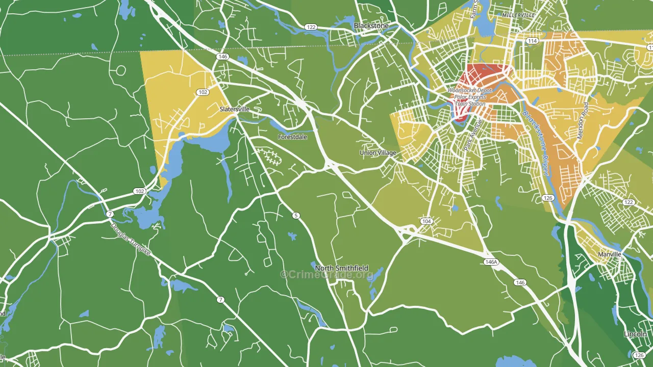 02896, RI Map of Drug-Related Crime Rates