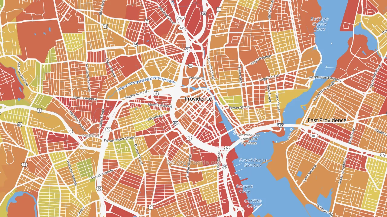02903, RI Map of Drug-Related Crime Rates