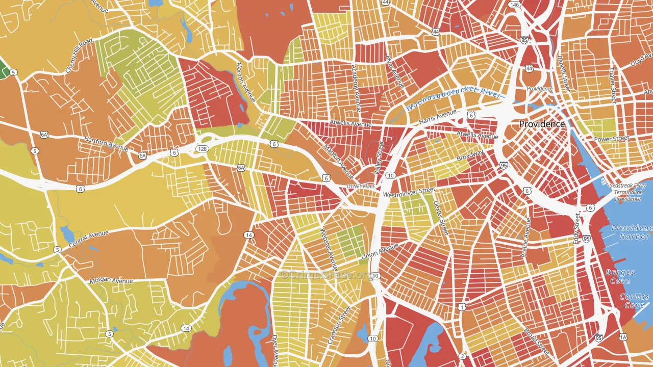 02909, RI Map of Drug-Related Crime Rates