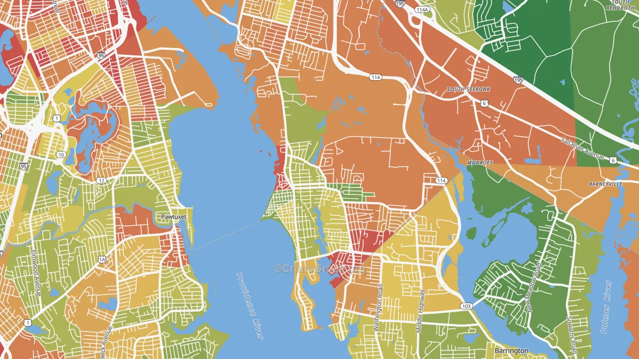02915, RI Map of Drug-Related Crime Rates