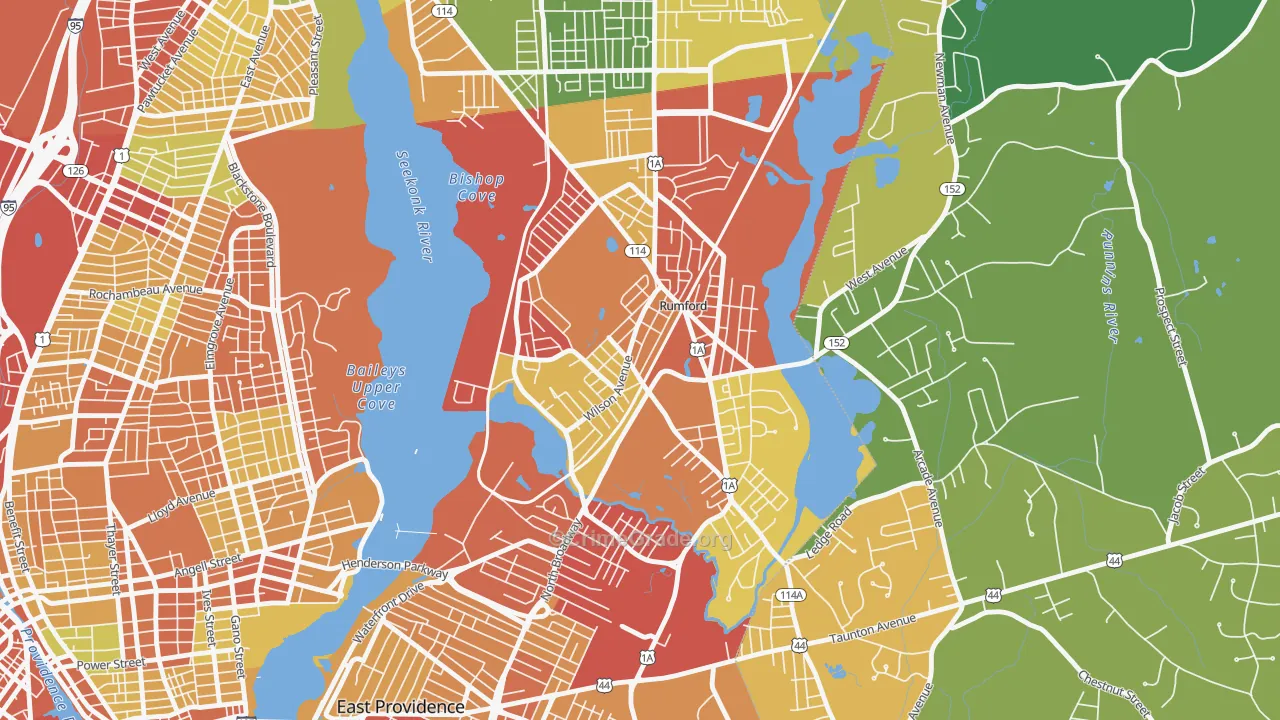 02916, RI Map of Drug-Related Crime Rates