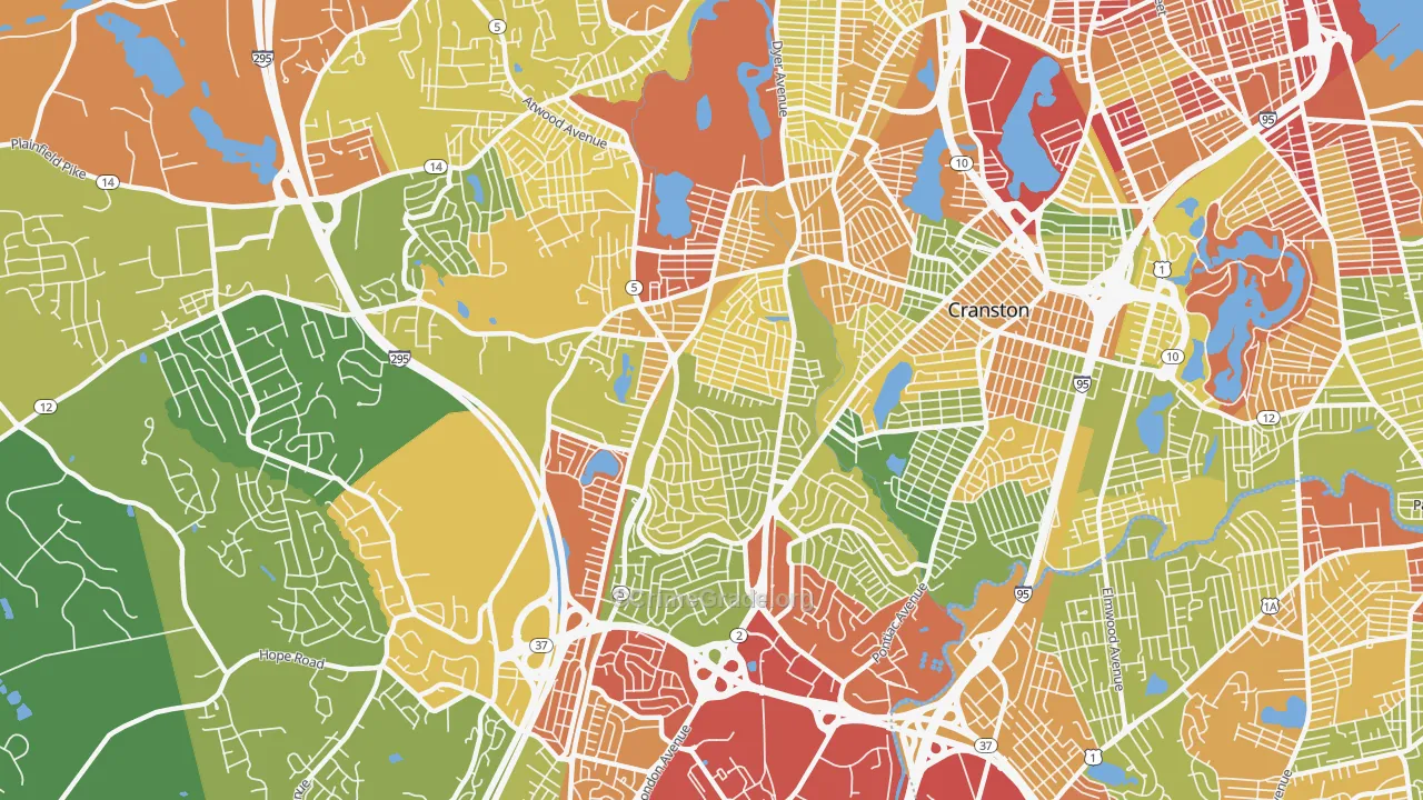 02920, RI Map of Drug-Related Crime Rates
