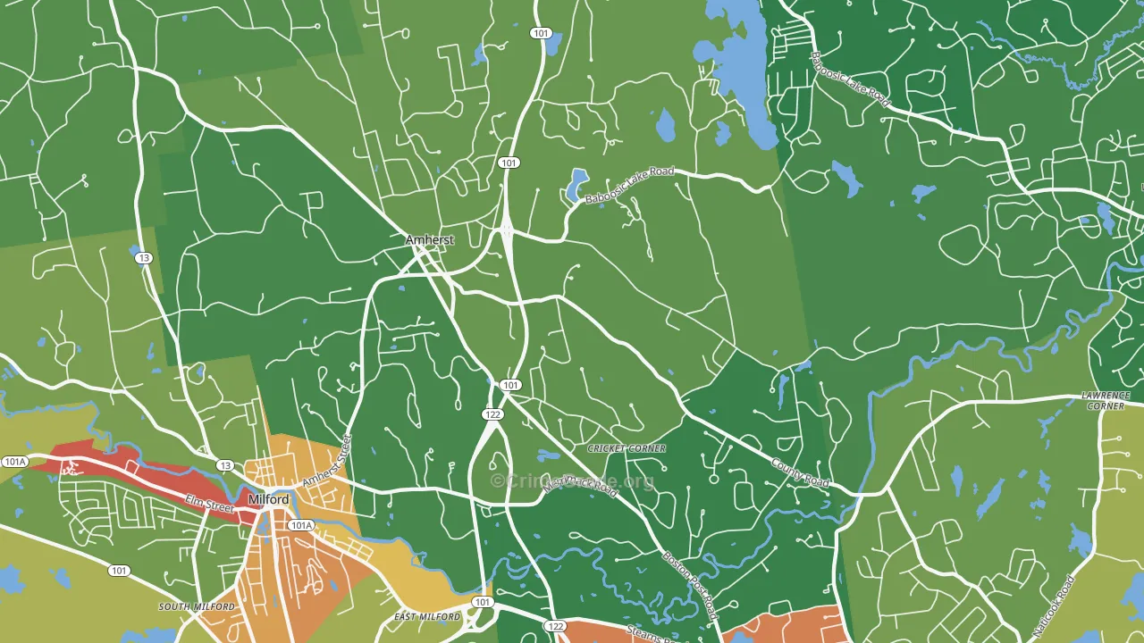 03031, NH Map of Drug-Related Crime Rates