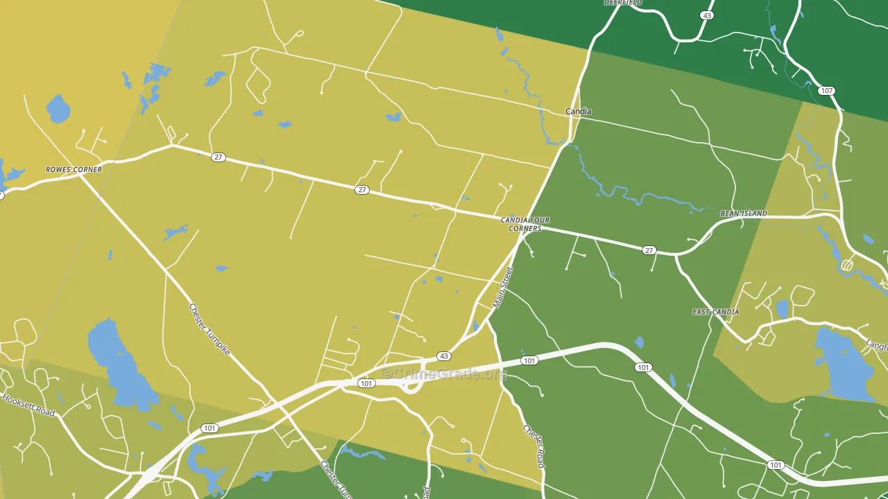 03034, NH Map of Drug-Related Crime Rates