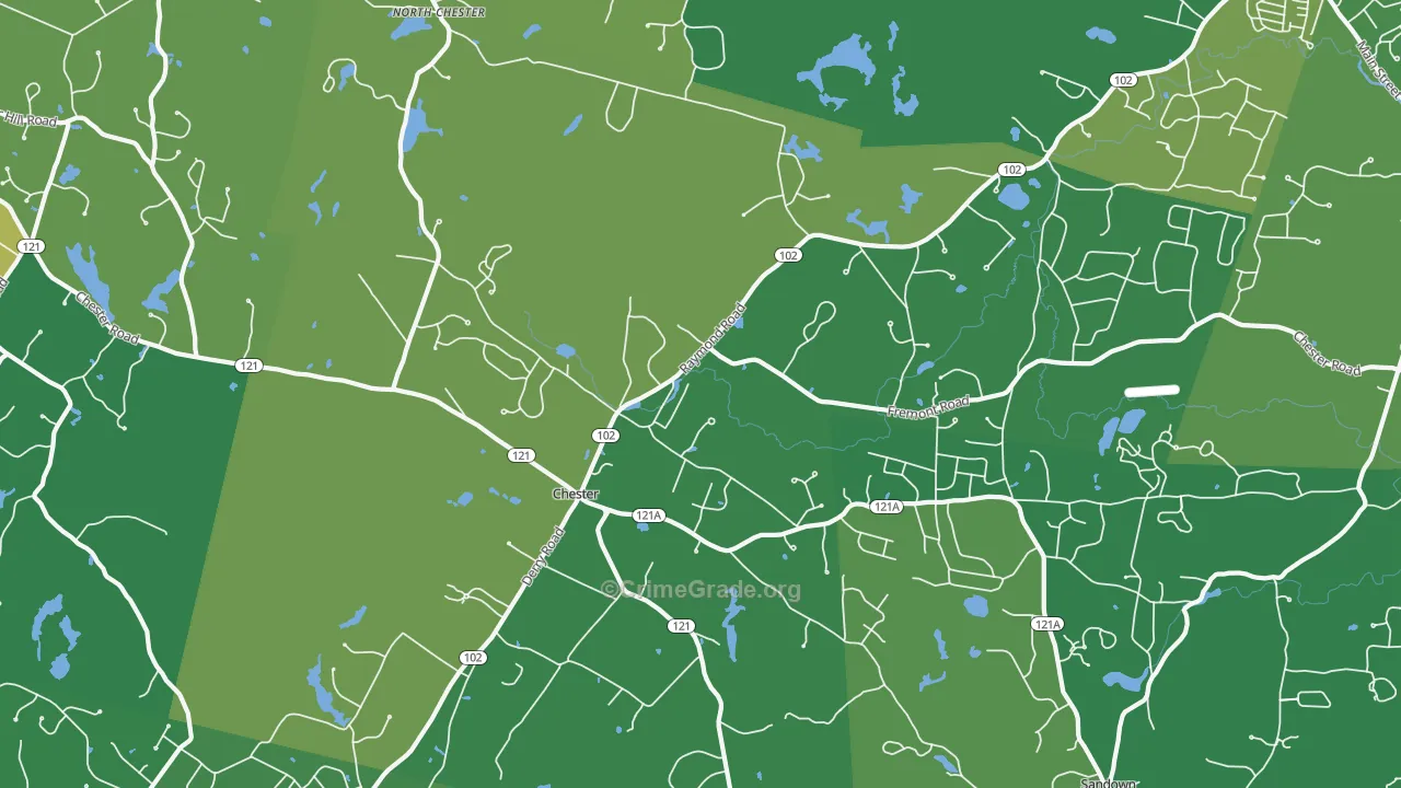 03036, NH Map of Drug-Related Crime Rates
