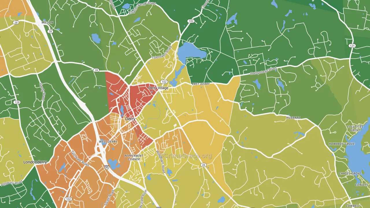 03038, NH Map of Drug-Related Crime Rates